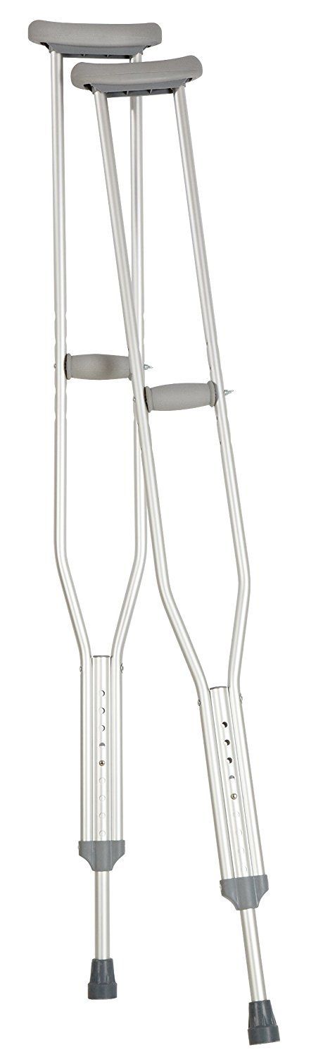 Carex Pushbutton Aluminum Crutches Adult - Pair