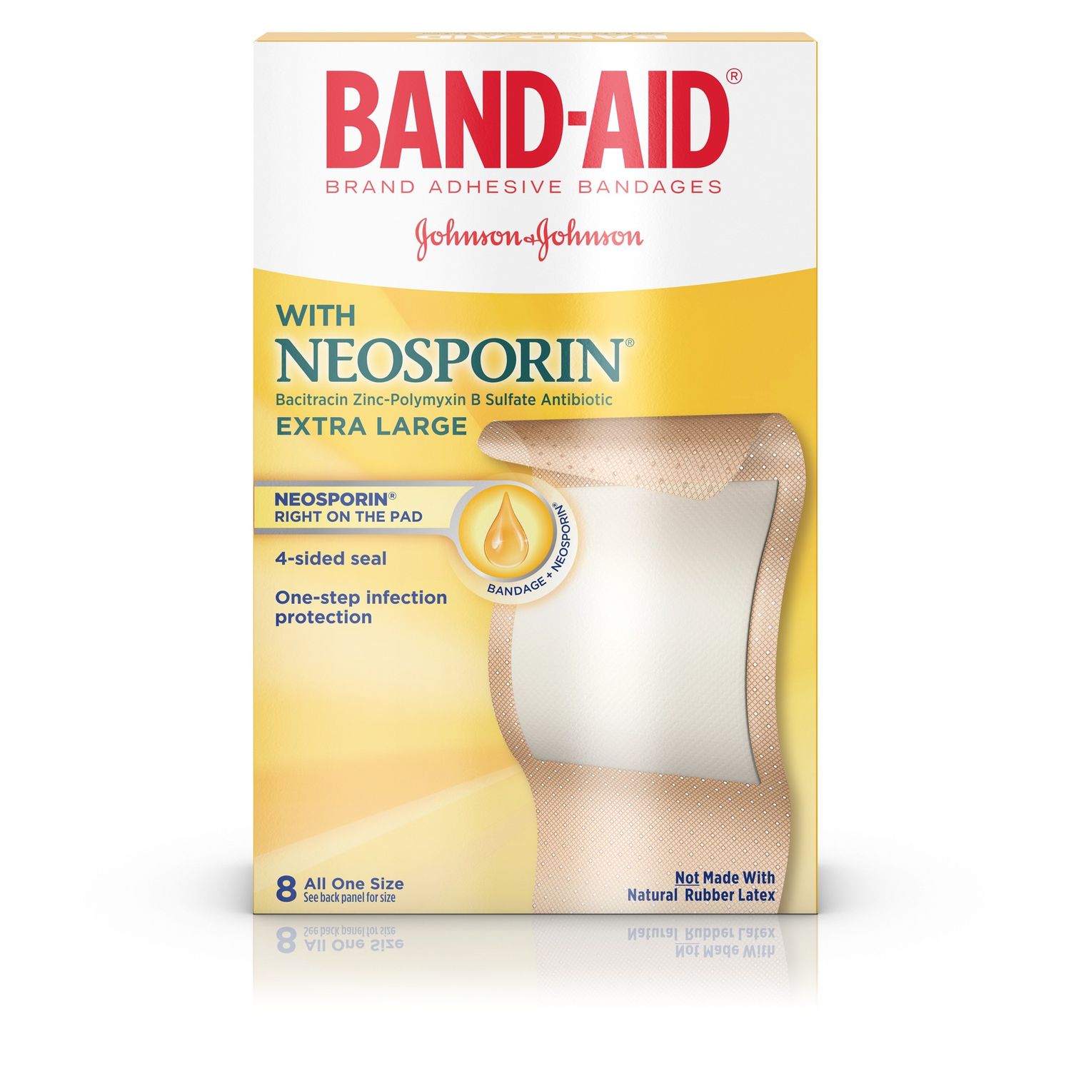 Band-Aid Adhesive Bandages Infection Defense W/ Neosporin Antibiotic - 8 Ct