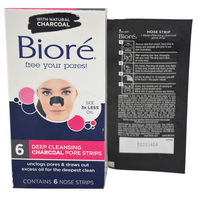 Biore Charcoal Blackhead Remover Pore Strips - 6.0 EA