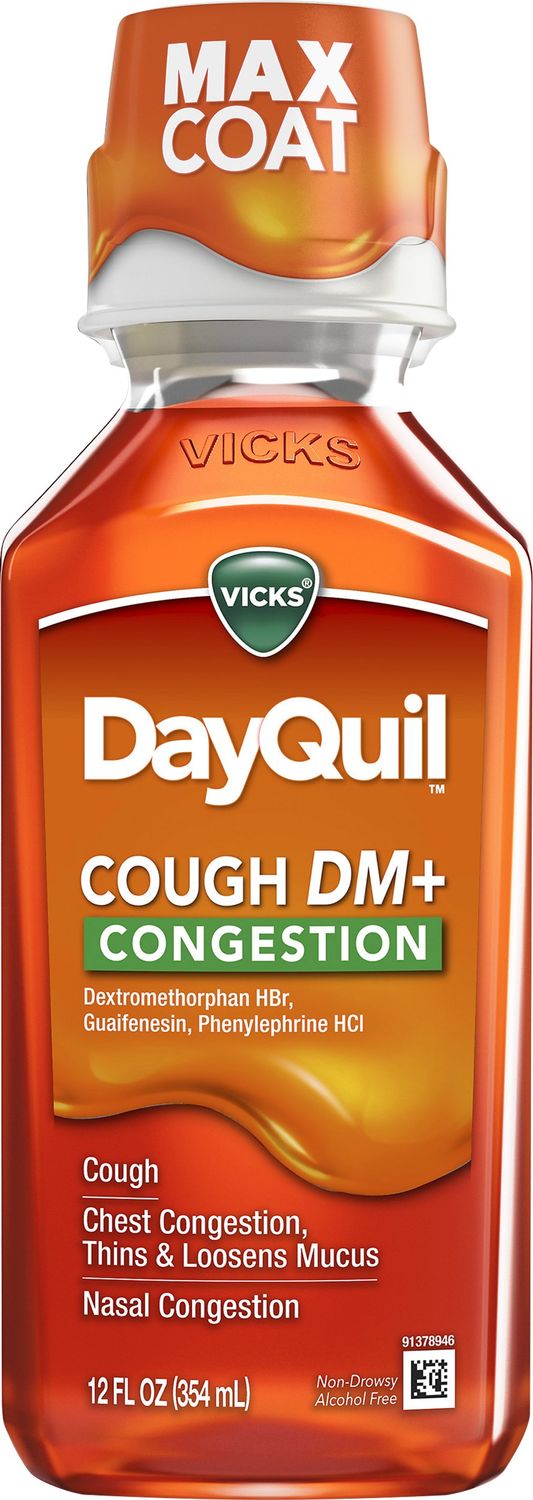 Vicks DayQuil Cough DM and Congestion Medicine, Tropical Citrus Flavor, 12 Oz | CVS