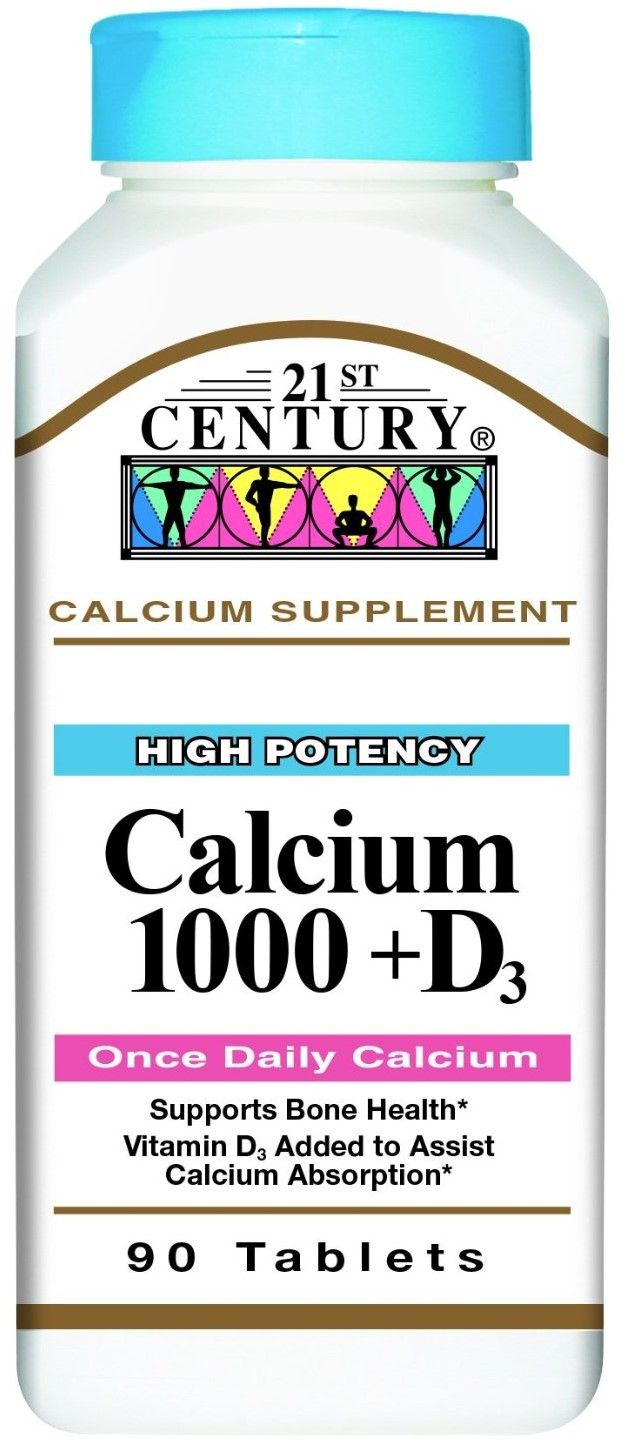 21st Century Calcium 1000 + D Tablets 90 Each