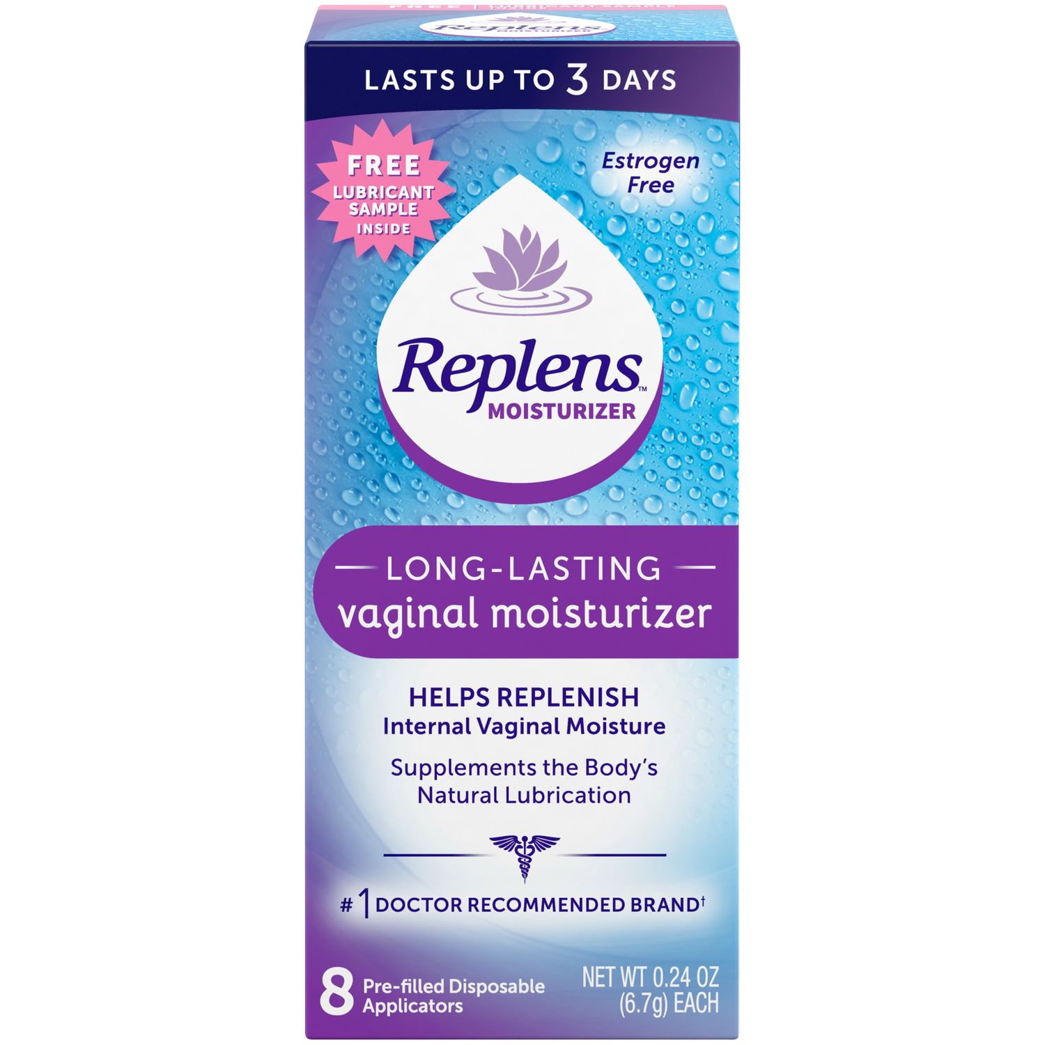 Replens Long-Lasting Vaginal Moisturizer 8 Pre-filled Applicators - 8.0 Ea