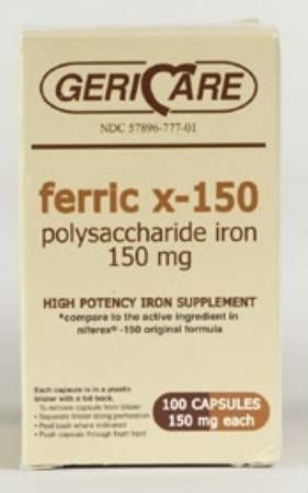 McKesson 56152700 150 Mg Mineral Supplement Geri-Care Iron Strength Capsule - Pack of 100