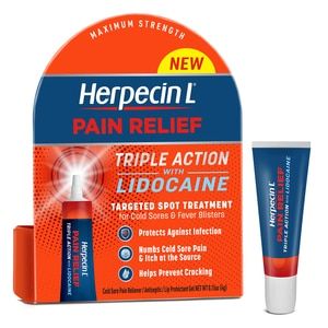 Herpecin L Pain Relief Triple Action Lidocaine Cold Sore and Fever Blister Gel  0.15 Oz