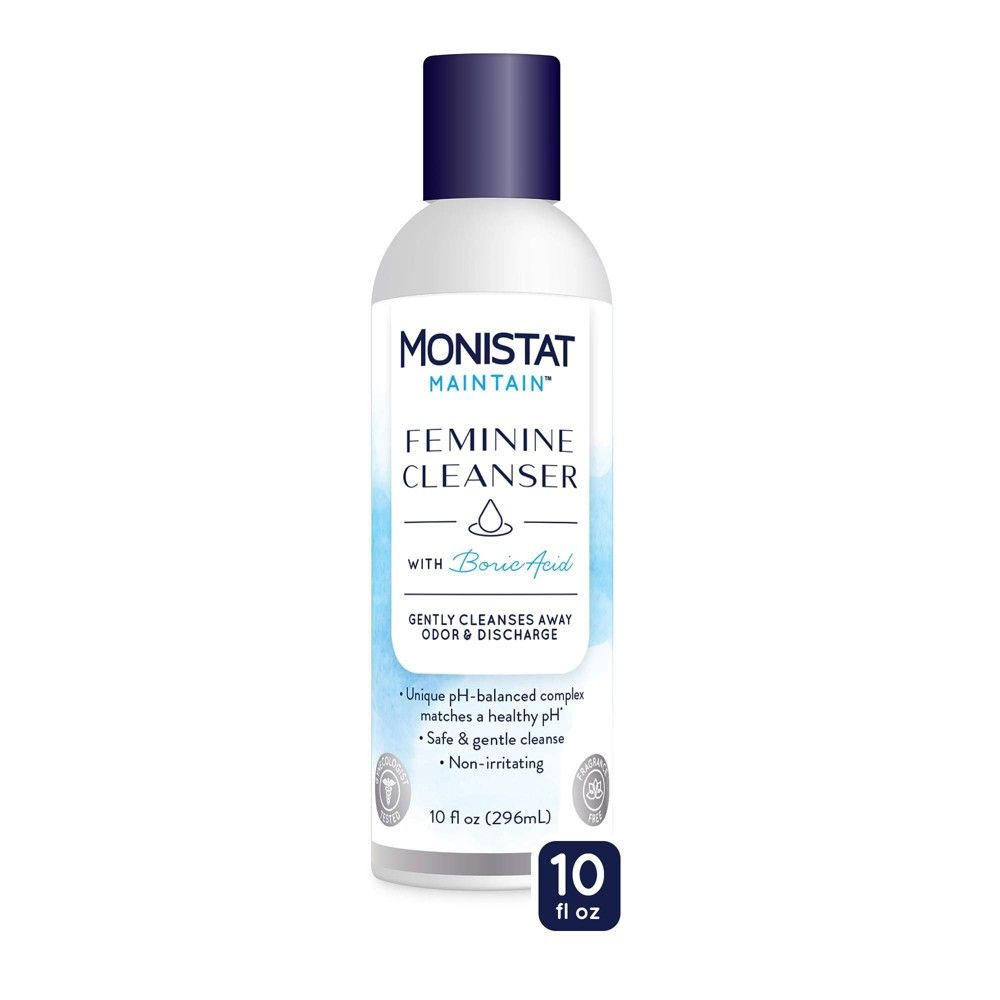 MONISTAT Maintain Feminine Cleanser with Boric Acid  Fragrance Free  10 Fl Oz