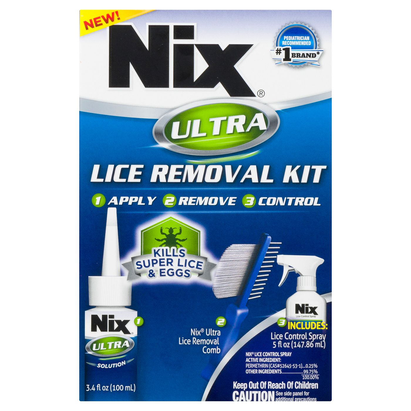 Nix Nix Ultra Lice Removal Kit, Kills Super Lice & Eggs - 1.0 Ea
