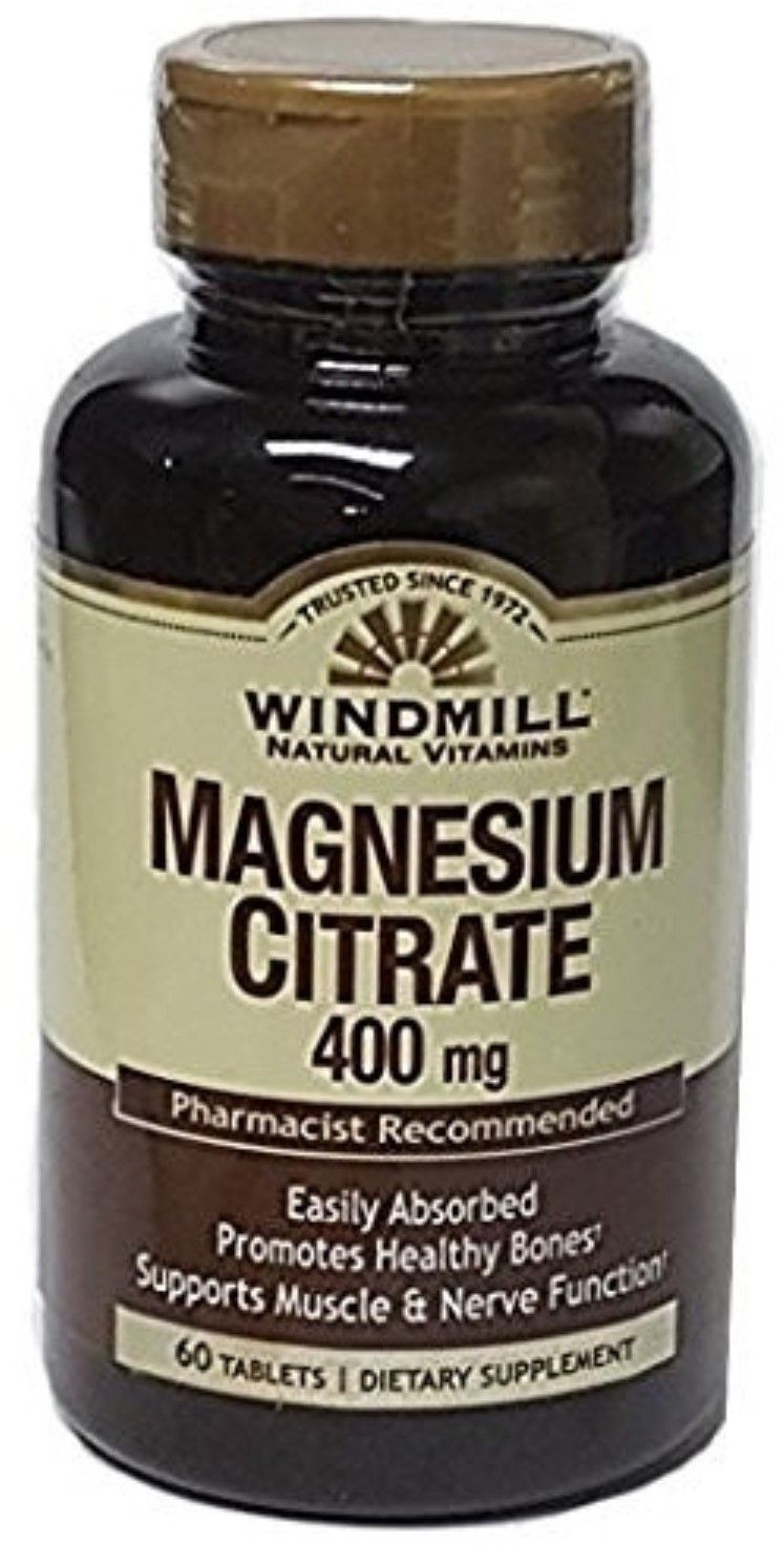 Windmill Natural Vitamins Magnesium Citrate 400mg 60 Tablets  60 Each