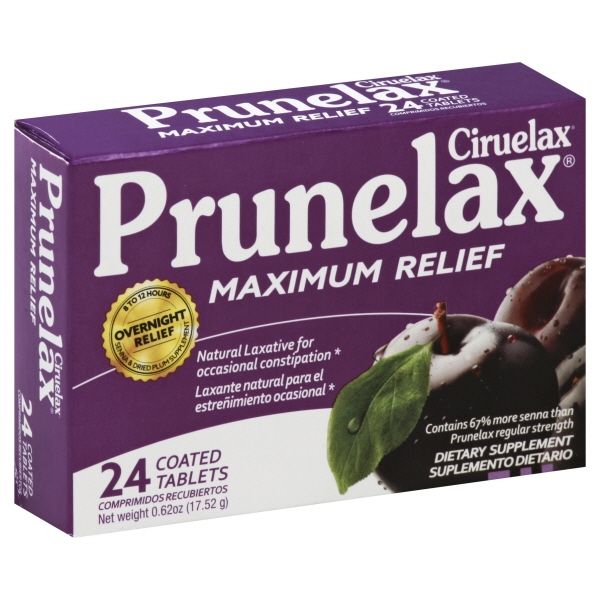 Prunelax Ciruelax Natural Laxative Maximum Relief Tablets - 24.0 Ea