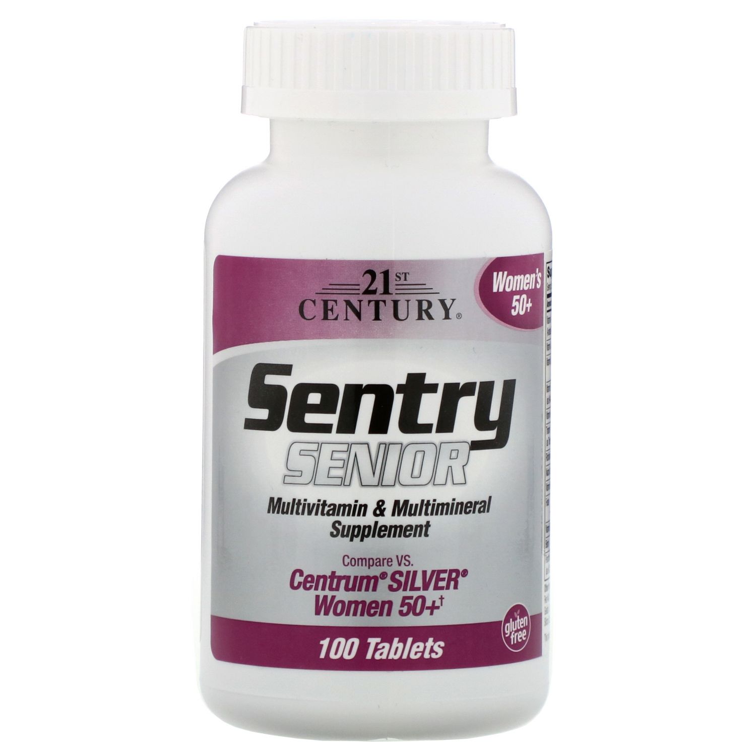 21st Century Sentry Senior Multivitamin and Multimineral Supplement Women S 50plus Tablets - 100 Tablets