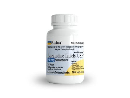 Rising Pharma Allergy Relief - Loratadine Tablets 10mg - Antihistamine, Allergy Relief Product - 100 Tablets