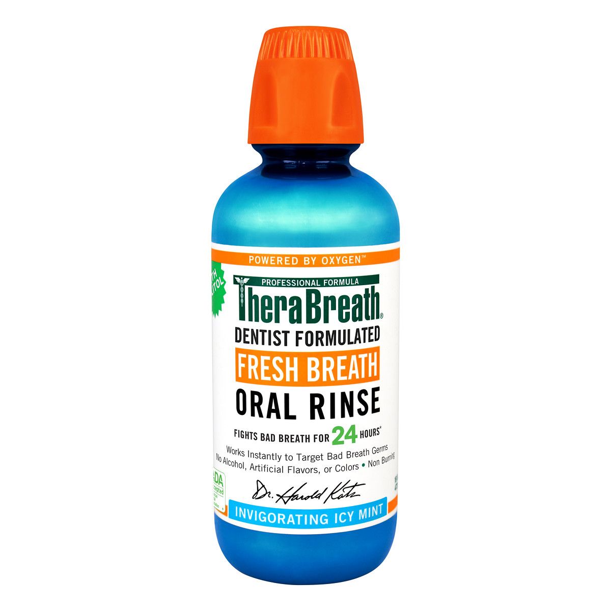 TheraBreath Fresh Breath Oral Rinse Invigorating Icy Mint - 16.0 Oz