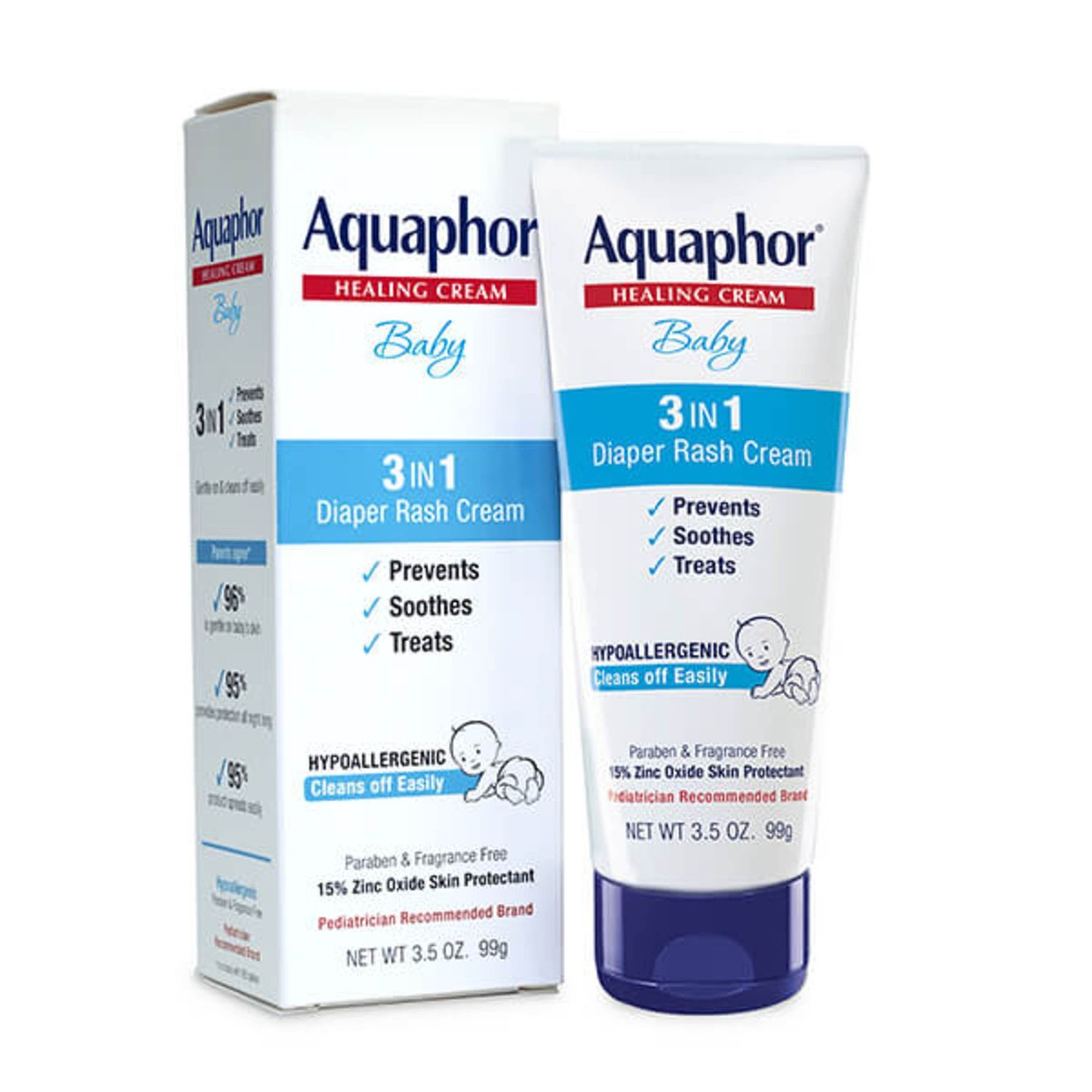 Aquaphor 3-in-1 Diaper Rash Cream - 3.5 Oz
