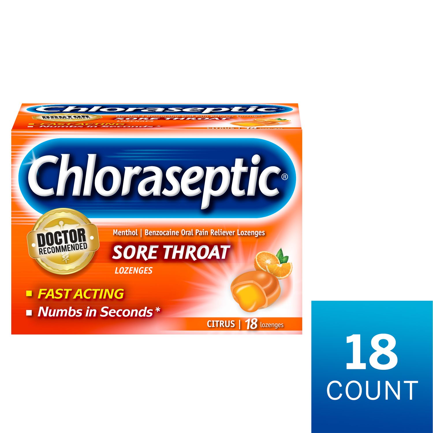 CHLORASEPTIC LOZENGE CITRUS 18CT