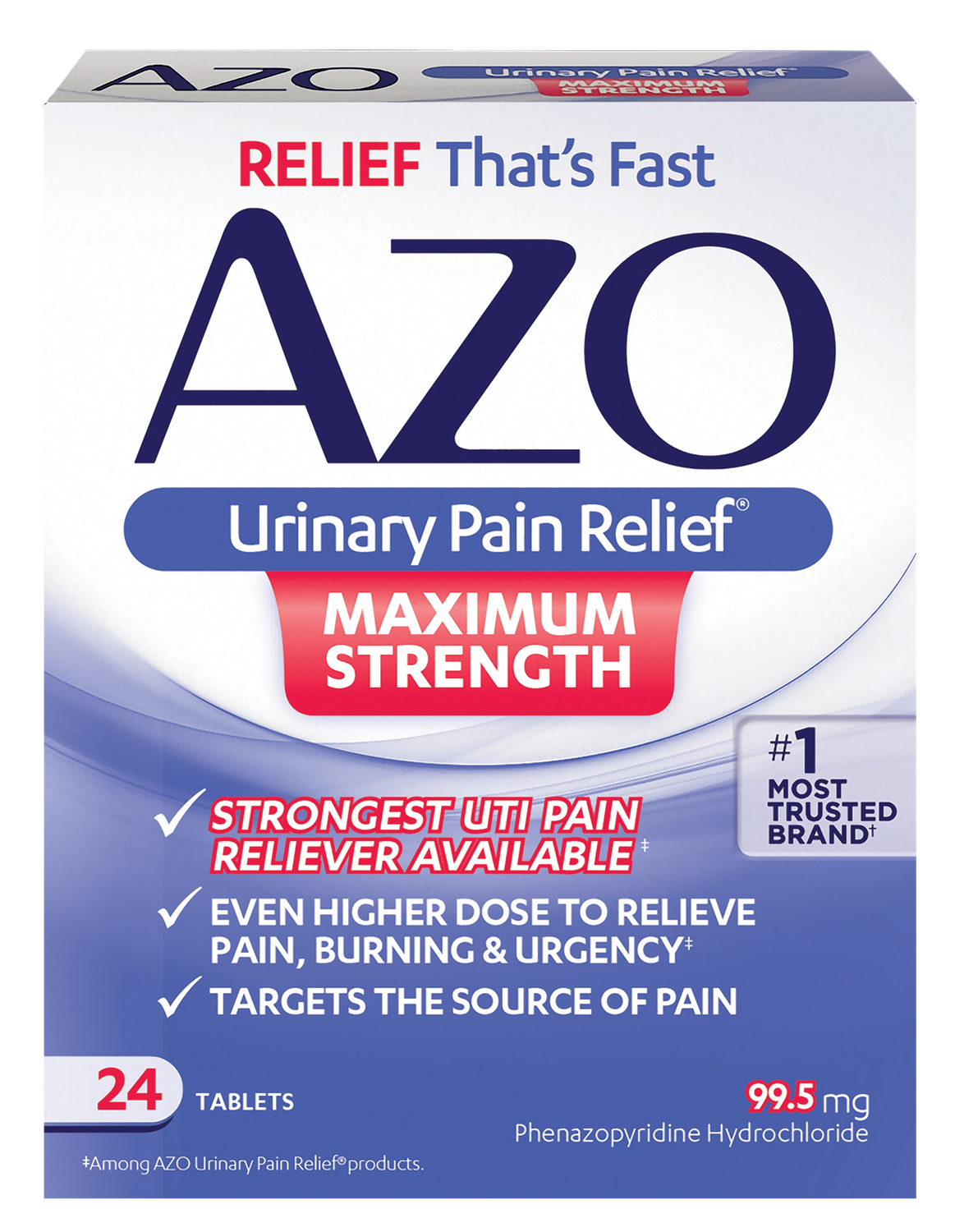 AZO URINARY PAIN RELEIF MAX STRNGTH 24CT