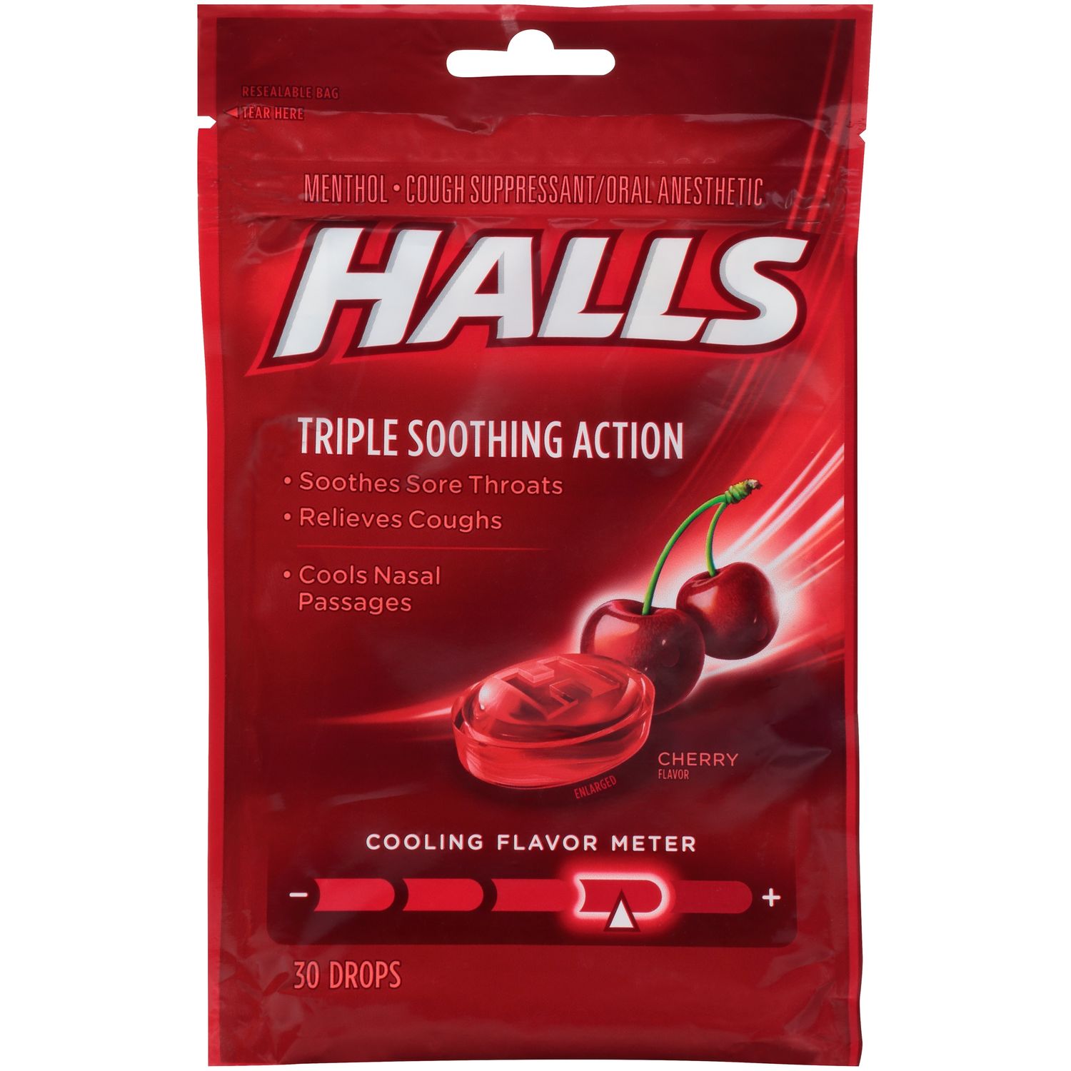 HALLS BAG CHERRY 30CT