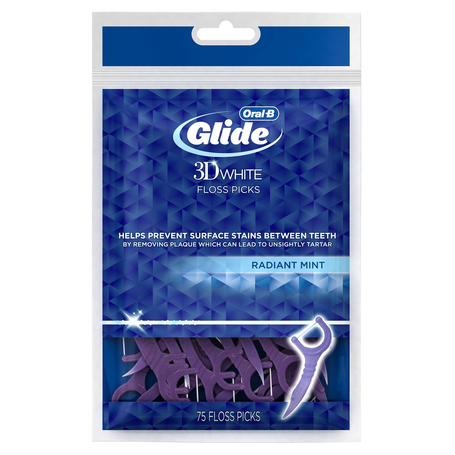 Oral-B Glide Peppermint Dental Floss Picks with Arctic Peppermint Oil Flavor  75 Picks