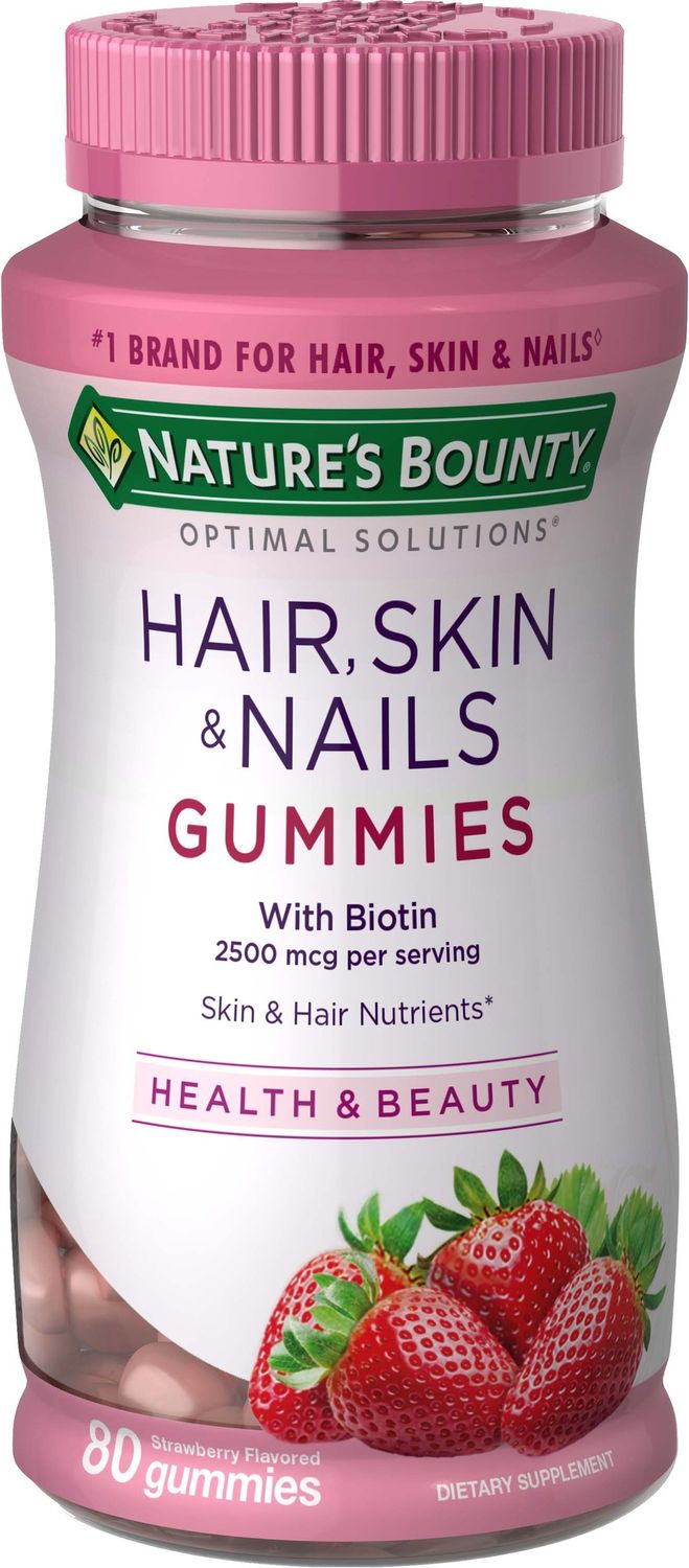 Nature's Bounty Optimal Solutions Hair, Skin & Nails Gummies with Biotin - 80.0 Ea
