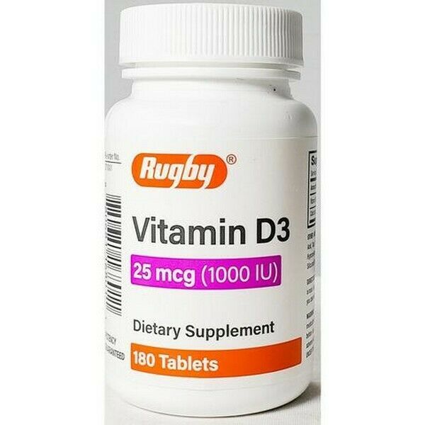 Vitamin D3, 25 Mcg 180 Tablets by Rugby