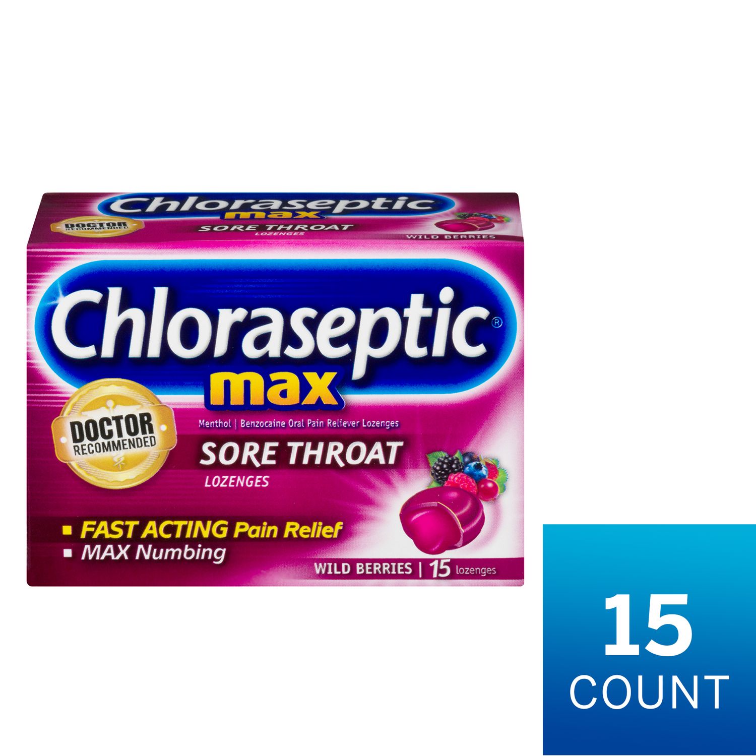 CHLORASEPTIC MAX LOZENGE BERRY 15CT