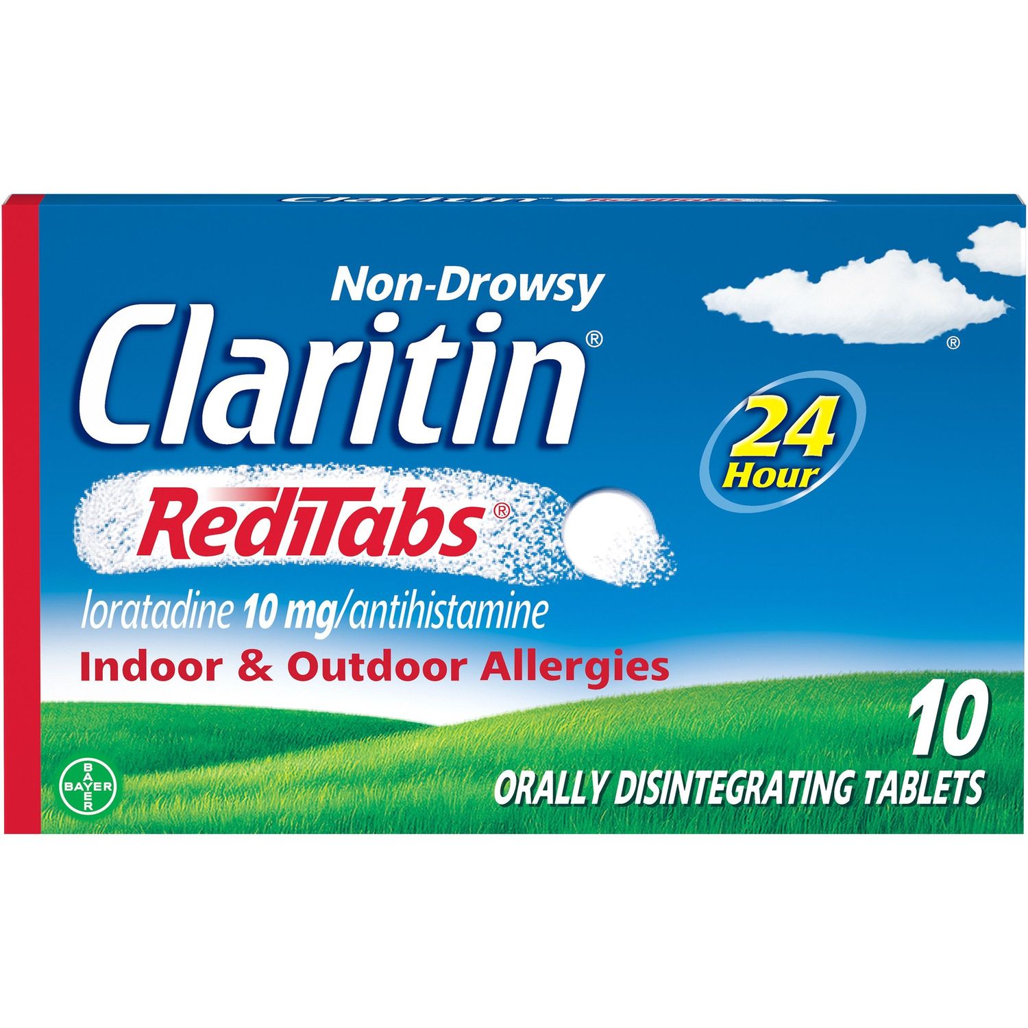 Claritin Allergy Relief Indoor & Outdoor RediTabs 10 Tablets