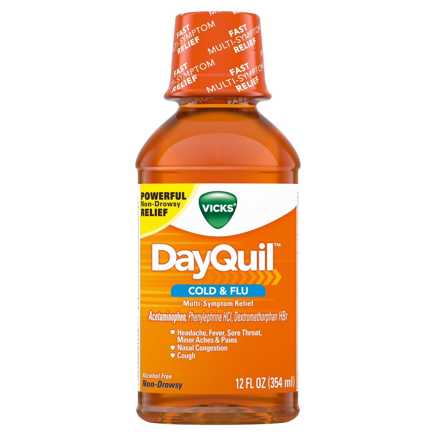 DAYQUIL COLD FLU PSE FREE LIQUID 12OZ