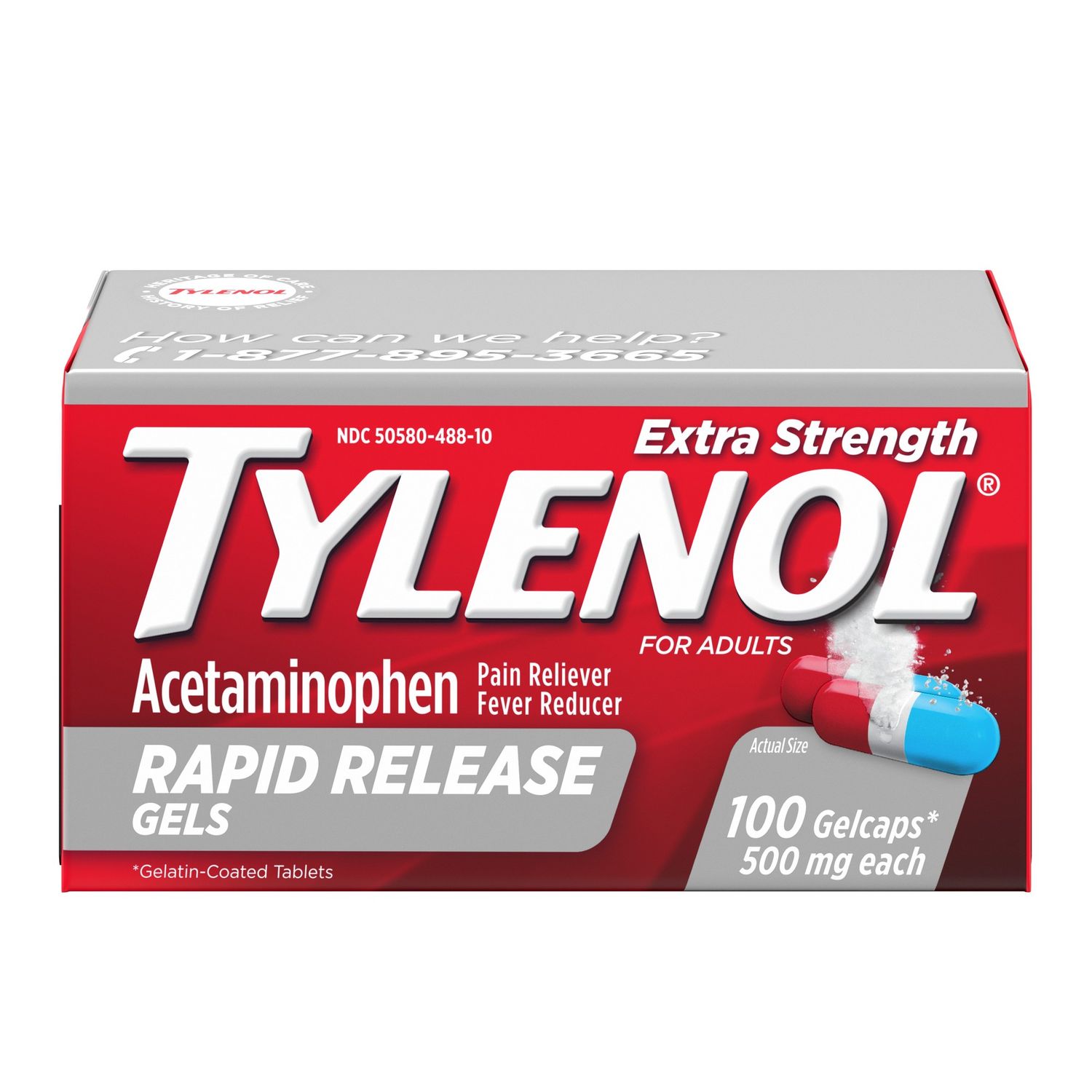 TYLENOL XTR STR RPID RLS 500MG CAP 100CT
