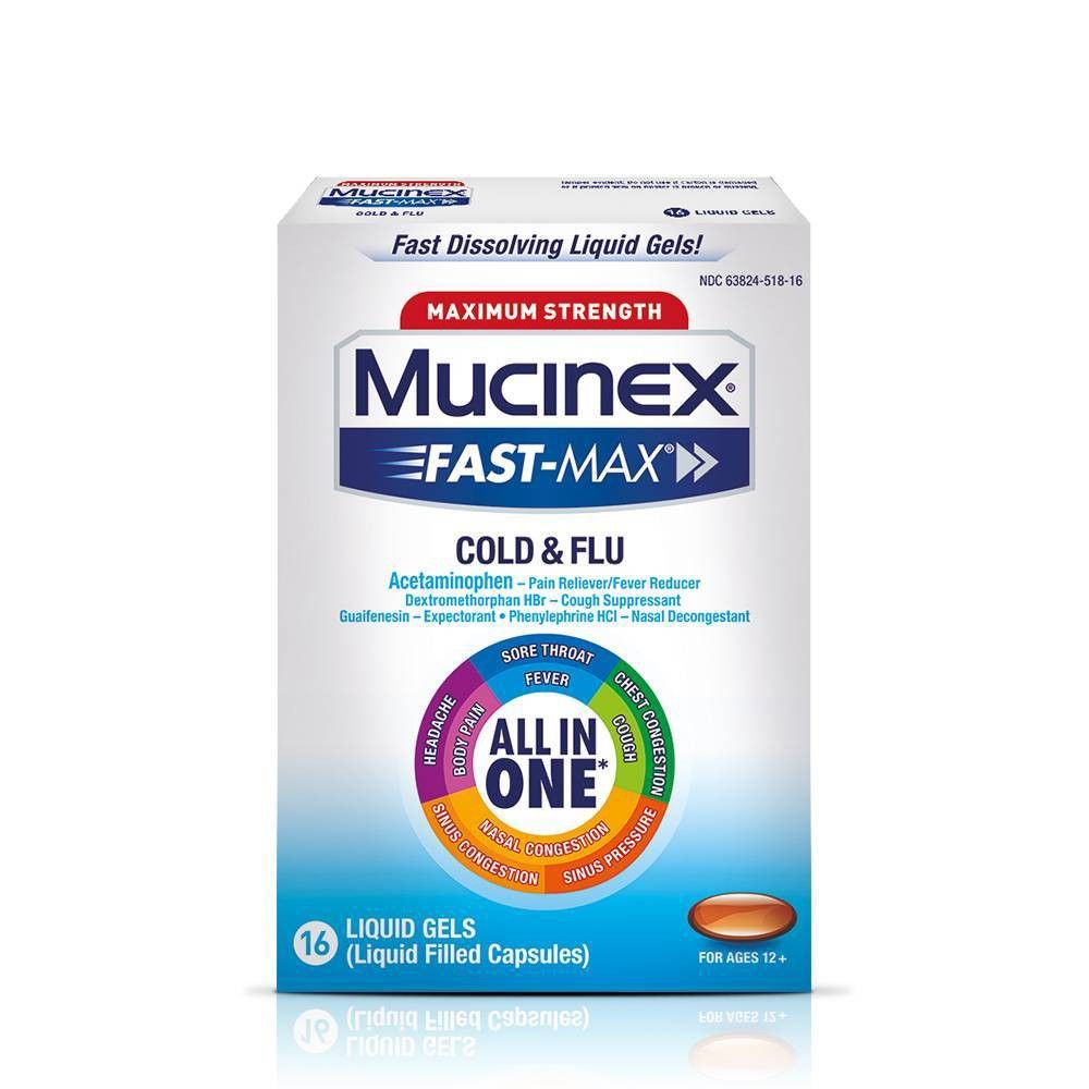 MUCINEX FAST-MAX CLD&FL AIO LIQ GEL 16CT