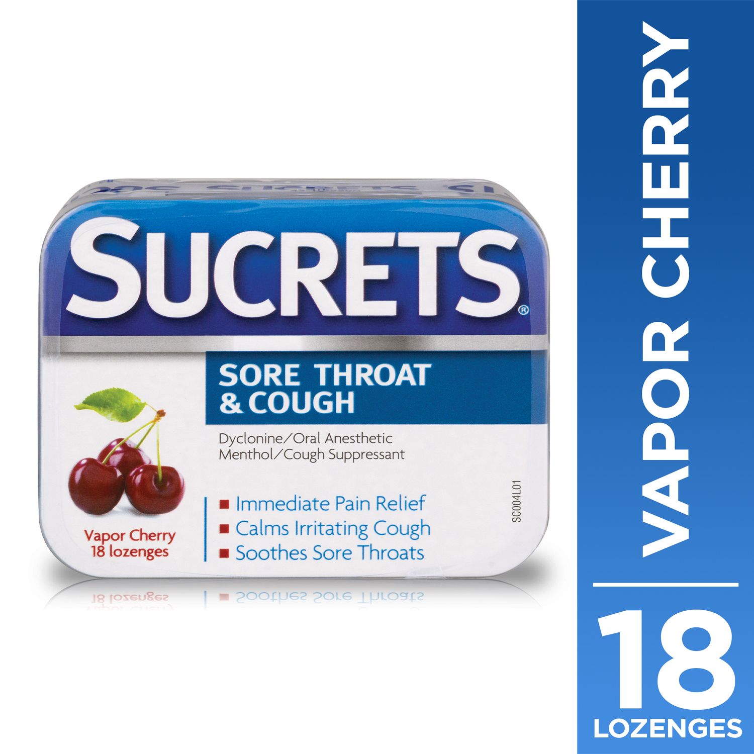 SUCRETS LOZENGE BOX VAPOR CHERRY 18CT