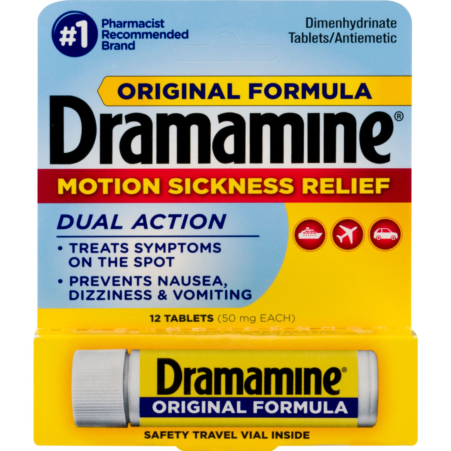 DRAMAMINE 50MG TABLET 12CT