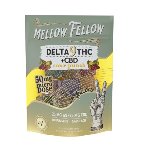 Mellow Fellow - M-Fusions (Bag) - Micro-Dose (10 pcs) - 50mg - Delta 9 - Sour Punch