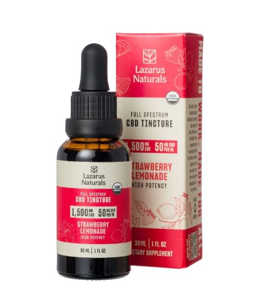 ORGANIC CBD TINCTURE, 50MG/ML STRAWBERRY LEMONADE