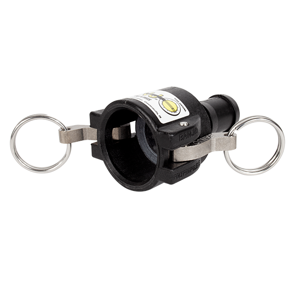 Banjo 3/4&quot; F-CAM to 3/4&quot; Hose Barb Black