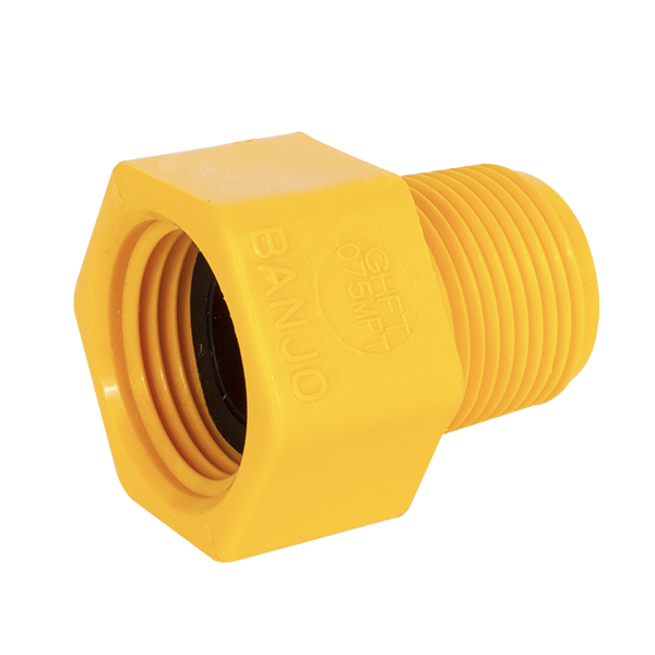 Banjo 3/4&quot; F-GH to 3/4&quot; M-THD Yellow