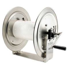 Titan 12&quot; Aluminum &amp; SS Full Frame Reel with 1/2&quot; Clear Braid Hose