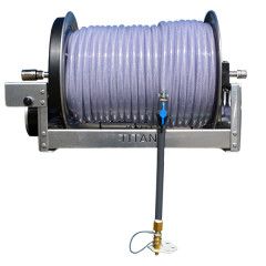 18" ELECTRIC Aluminum &amp; SS Reel – 1/2 Clear Braid Hose
