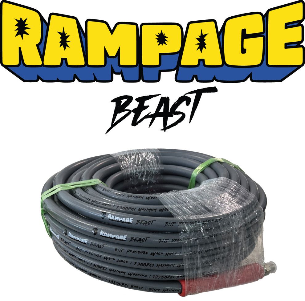 Pressure Washing Hose 200, 3/8&quot; ID, 7300 PSI (includes ss coupler)