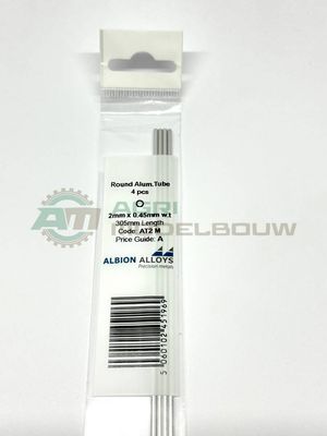 4x aluminium buis Ø 2x0,45mm L305mm Albion Alloys