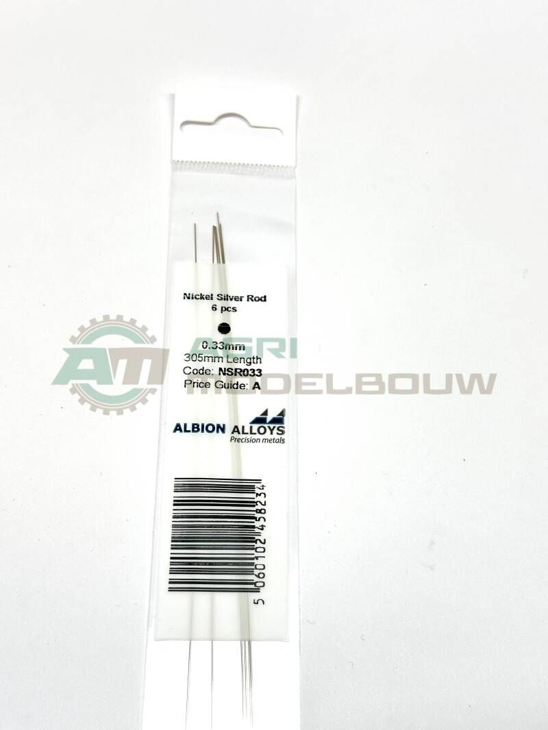 6x Nikkelzilver staaf 0,33mm Albion Alloys