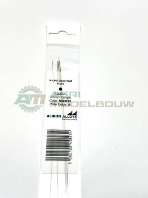 6x Nikkelzilver staaf 0,33mm Albion Alloys