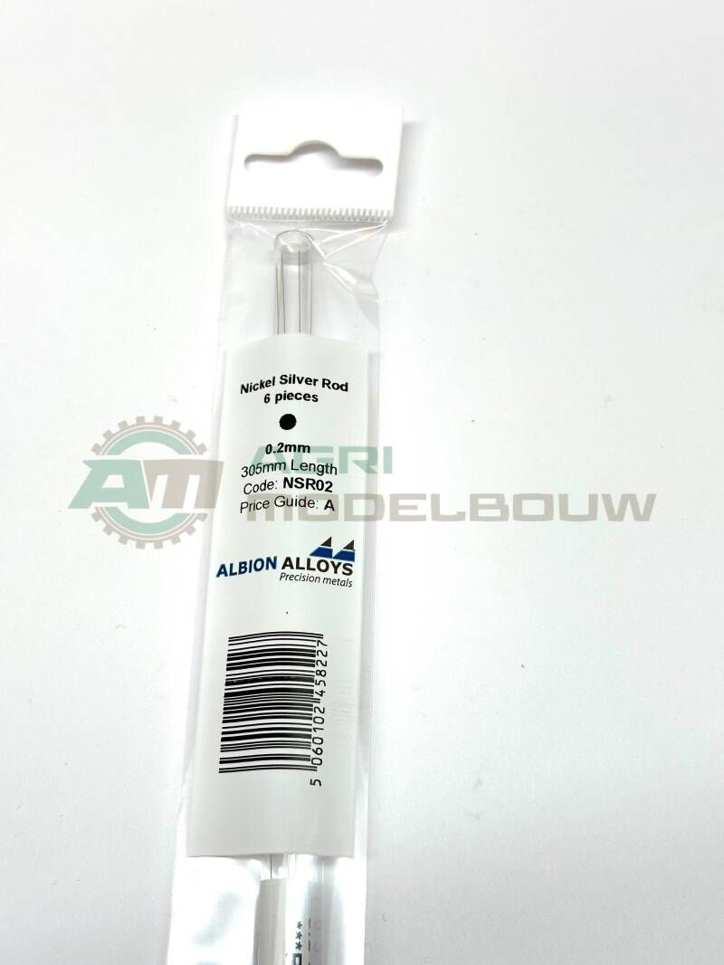 6x Nikkelzilver staaf 0,2mm Albion Alloys