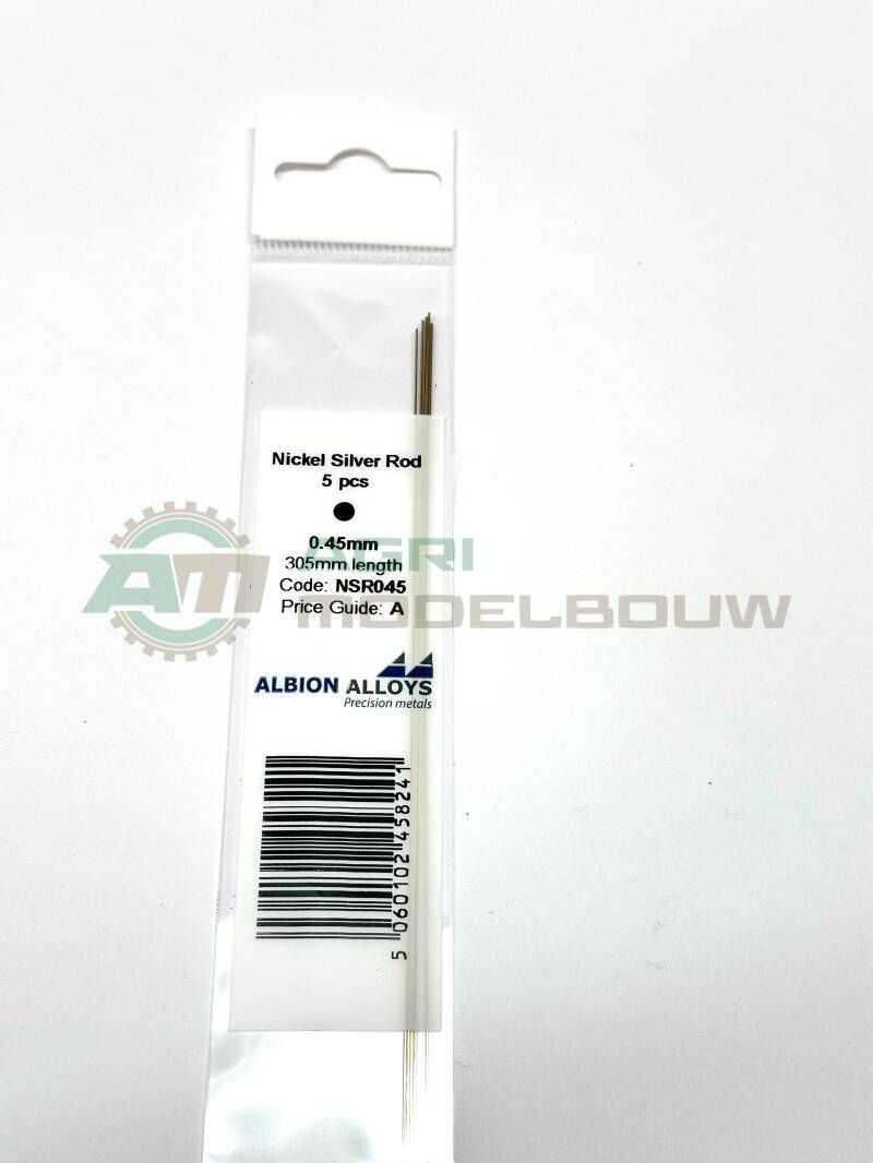 5x Nikkelzilver staaf 0,45mm Albion Alloys