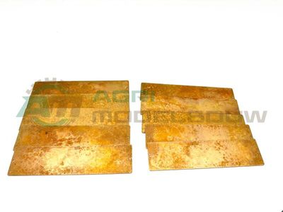 10x Stalen rijplaten 18,7x4,2 cm roestig