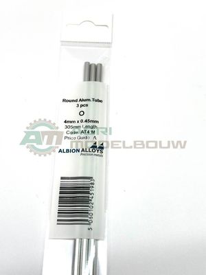 3x aluminium buis Ø 4x0,45mm L305mm Albion Alloys