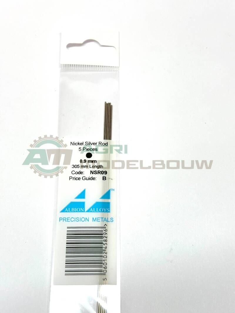 5x Nikkelzilver staaf 0,90mm Albion Alloys