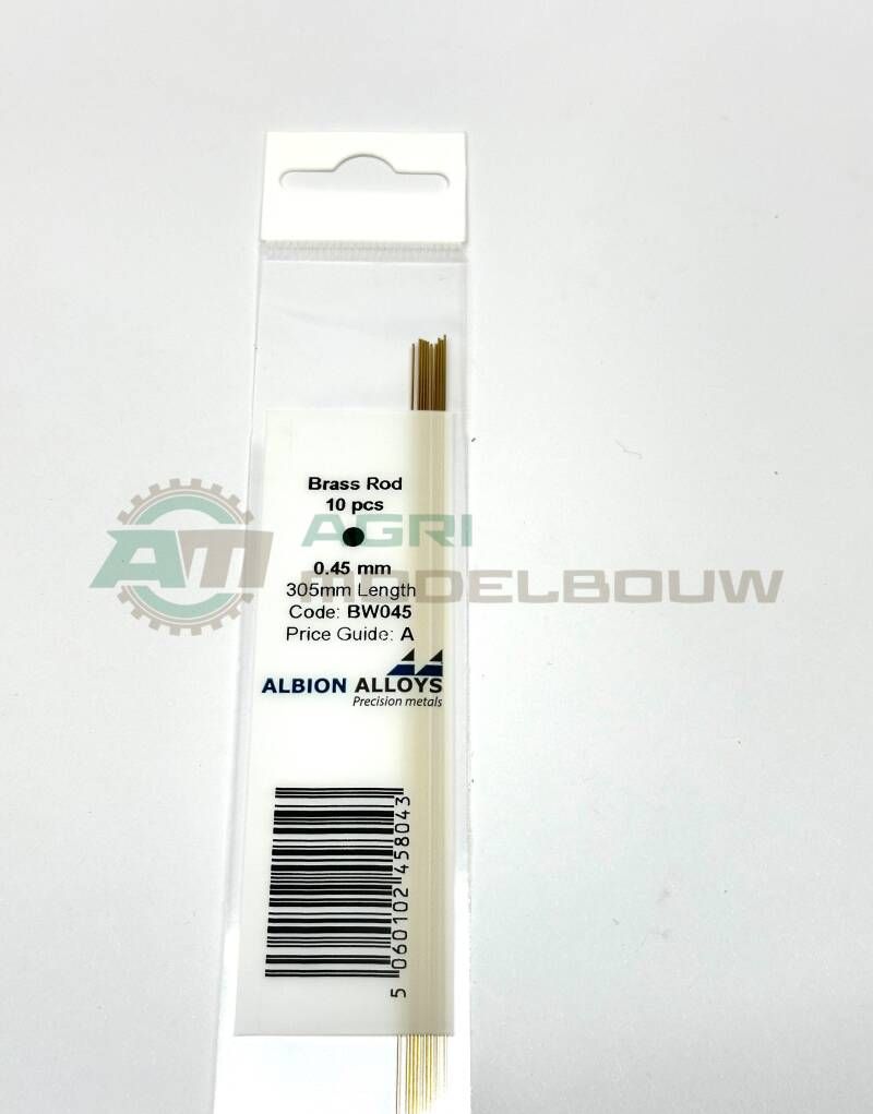 10x Messing staaf 0,45mm Albion Alloys
