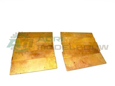 10x Stalen rijplaten 15,6x4,2 cm roestig