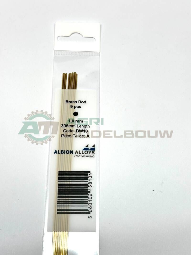 9x Messing staaf 1mm Albion Alloys