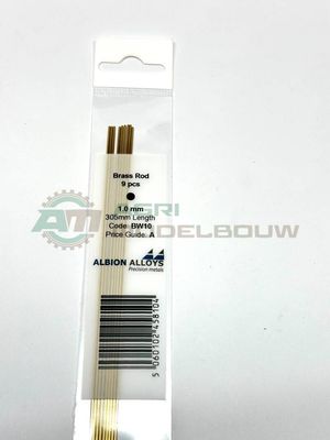 9x Messing staaf 1mm Albion Alloys
