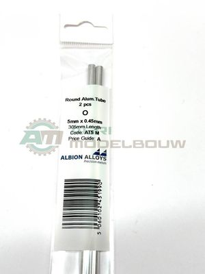 2x aluminium buis Ø 5x0,45mm L305mm Albion Alloys