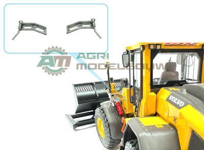 Linkse + rechter steun t.b.v GPS palen zilvergrijs